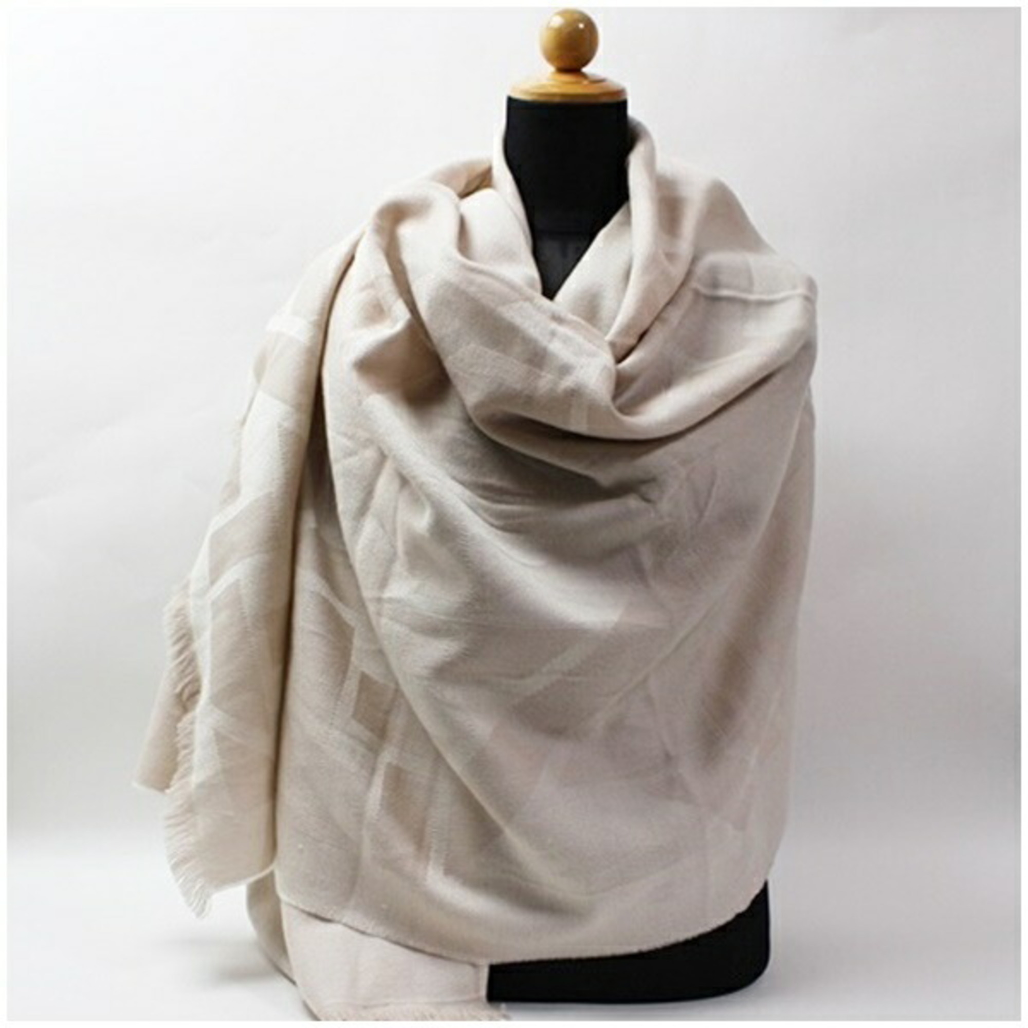 Christian Dior Large Rectangular Stole/Scarf, Beige, Women's